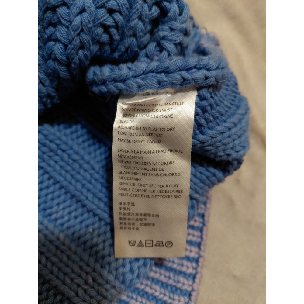 Free People Sweater Sweetheart Chunky Rib Knit Blue Purple Pullover Size XS - Picture 8 of 11